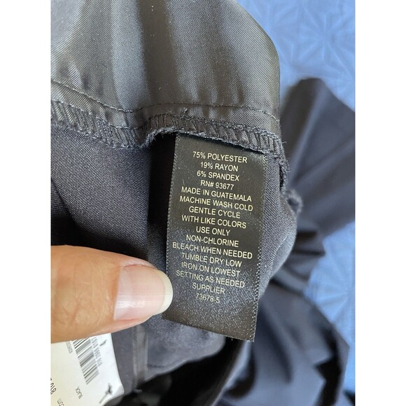 Worthington High Waist Wide Leg Trouser Pants Womens Size 4 Black Career Wear - Picture 5 of 12